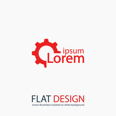 gears icon, vector illustration. Flat design style 