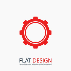 gear icon, vector illustration. Flat design style 