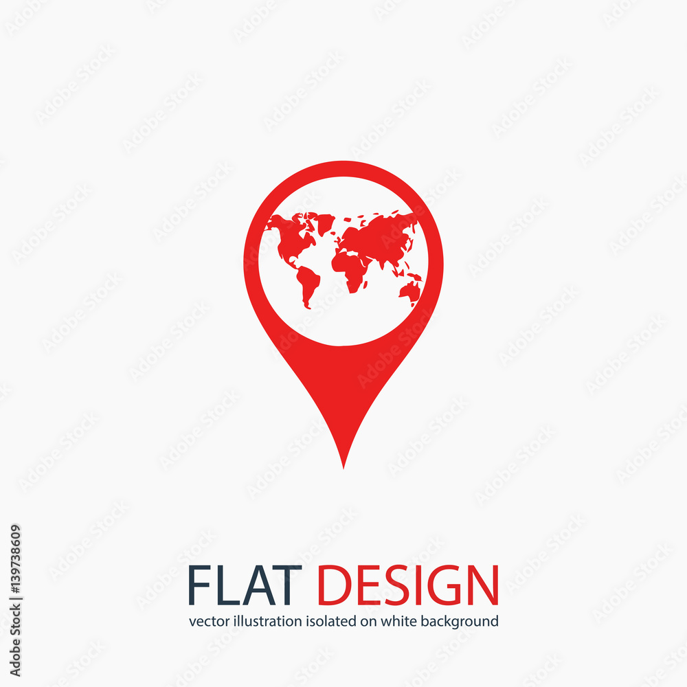 Poster map pointer flat icon, vector illustration. flat design style