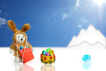 Polar Bear disguised as Easter Bunny