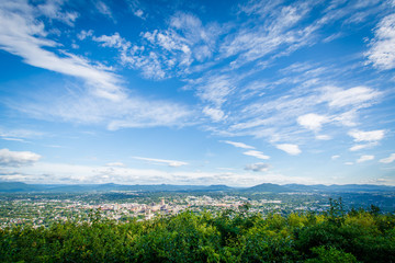 Fototapeta na wymiar View of Roanoke from Mill Mountain, in Roanoke, Virginia.