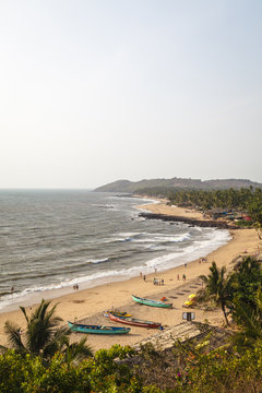 View Over South Anjuna Beach, Goa, India.