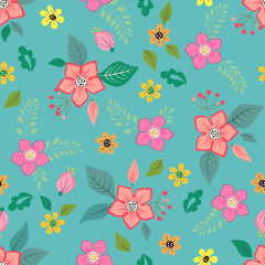 Seamless floral spring summer pattern.