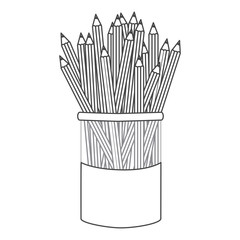 figure pencils color inside the butter jar icon, vector illustraction design