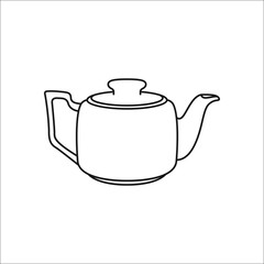 Kettle for tea or coffee simple line icon on background