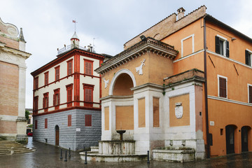 Fototapeta na wymiar Historical architecture in Fabriano