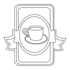 figure symbol cup with plate icon, vector illustraction design