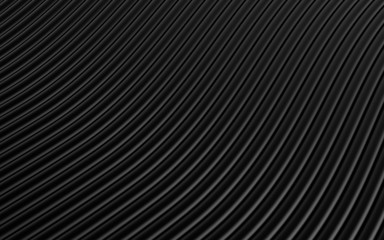Black abstract image of lines background. 3d render