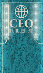 Background of marble and the words ceo managament