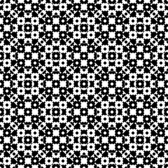 Vector monochrome seamless texture, black & white specular geometric pattern with simple rounded figures. Repeat tiles. Monocolor design element for printing, embossing, decor, textile, fabric, cloth