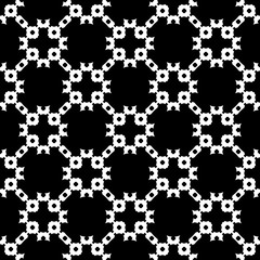 Vector monochrome seamless texture, abstract dark geometric pattern, diagonal lattice. Illustration of mesh in oriental style. Black and white design element for prints, decoration, textile, furniture
