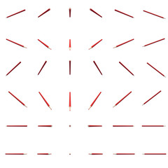 3D render van perspectieven rood potlood