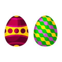 Easter eggs spring colorful celebration decoration holiday vector icons.