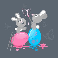 Easter bunny, who painted Easter eggs