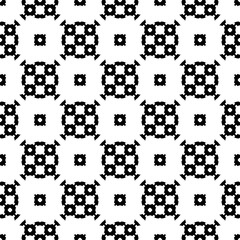 Vector monochrome seamless texture, abstract floral geometric pattern. Illustration of mesh in oriental style. Black and white design element for prints, decoration, textile, furniture, digital, web