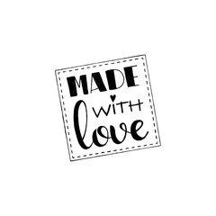 Made with love handwritten lettering