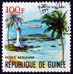 Postage stamp Guinea 1966 Boulbinet Lighthouse