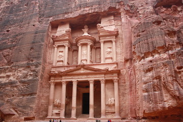 Khazne al-Firaun Treasure house in the rocky city of Petra in Jordan, Middle East