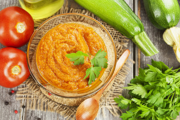 Homemade zucchini puree