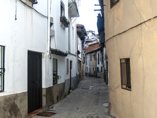 Fototapeta na wymiar Traditionals buildings on jewish neighborhood in Hervas, Spain