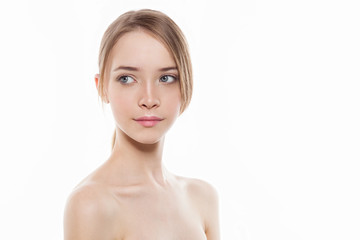 beauty woman face isolated white background 