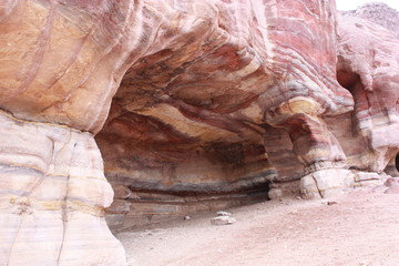 Inside the Urns grave in Ancient Nabatean city of Petra, Jordan Middle East