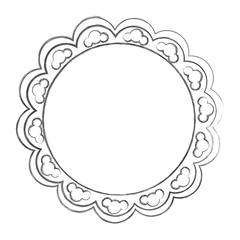 contour emblem with abstract decorations icon, vector illustraction