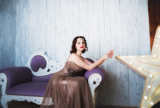 Beautiful girl in a vintage style