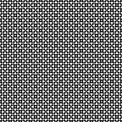 Vector seamless pattern, abstract repeat ornamental background. Simple black & white geometric figures, rounded crosses, squares. Endless monochrome texture. Design for prints, decoration, textile