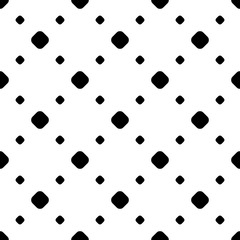 Vector monochrome seamless pattern. Black & white repeat minimalist background with dots, diagonal array. Simple abstract geometric texture. Design for tileable print, decoration, furniture, textile
