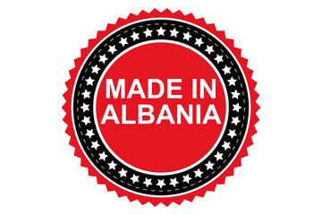 Fototapeta na wymiar Made in Albania round logo, vector