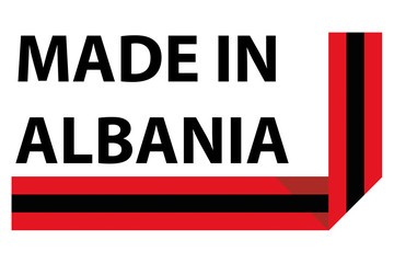 Made in Albania banner, vector