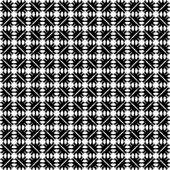 Vector seamless pattern. Abstract monochrome geometric texture. Simple black & white ornamental background with rounded figures. Diagonal grid. Repeat tiles. Design for decor, textile, prints, fabric