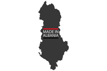 Made in Albania country outline logo, vector