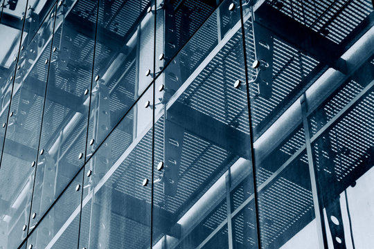 Architecture Background. Glass facade system