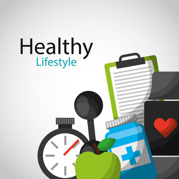 healthy lifestyle concept icons vector illustration design