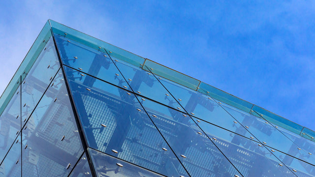 Elements of the facade. Composition of the elements of a modern building. Abstract background.