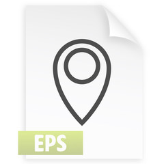 Flat paper cut style icon of map pointer