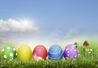 basket with Easter eggs