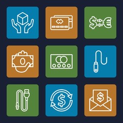 Set of 9 transfer outline icons