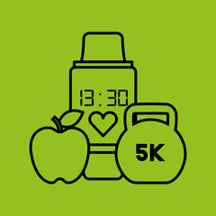 Obraz premium wearable technology with healthy lifestyle vector illustration design