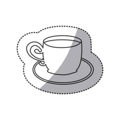 silhouette cup with plate icon, vector illustraction design image