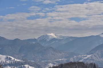 Fototapeta na wymiar Winter landscape, Carpathian Mountains, Romania
