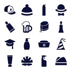 Set of 16 cap filled icons