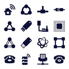 Set of 16 connect filled icons