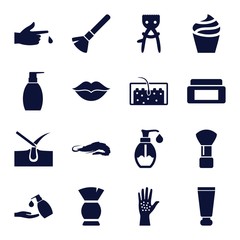 Set of 16 skin filled icons