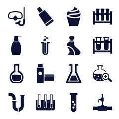 Set of 16 tube filled icons