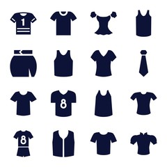 Naklejka premium Set of 16 shirt filled icons