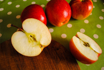 Ripe apples on the table