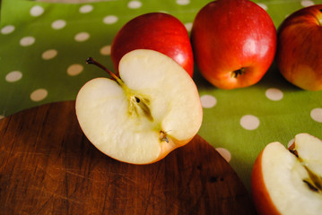 Ripe apples on the table